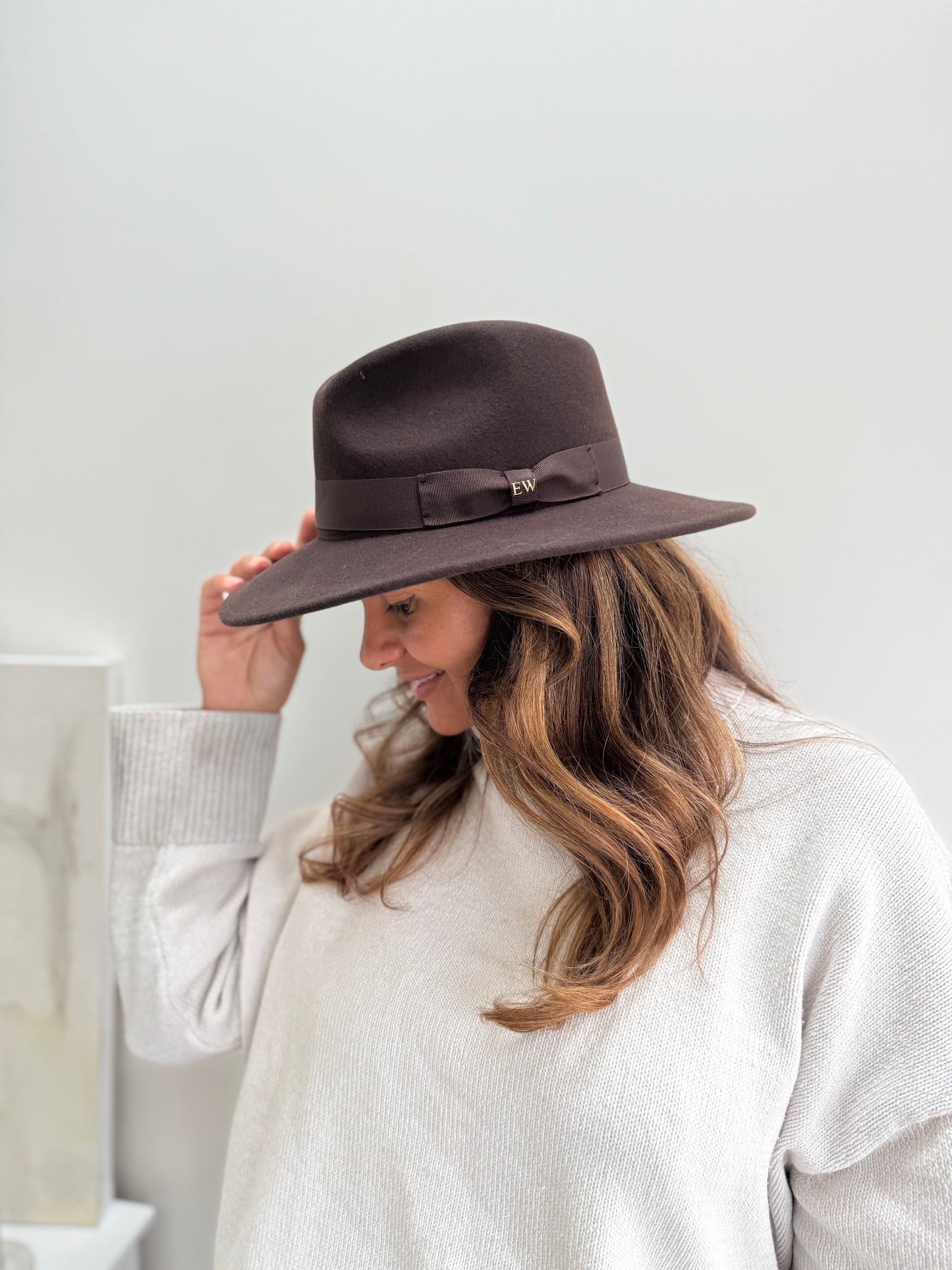Personalised Wool Wide Brim Fedora Hat