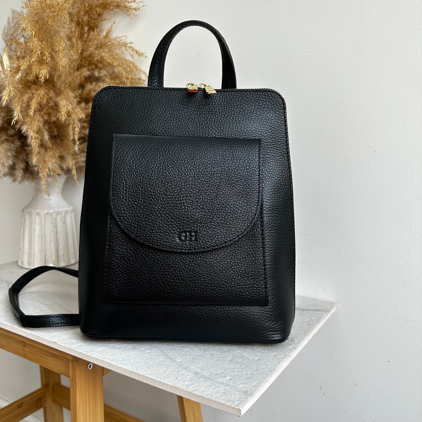 Samantha Leather Backpack Personalised