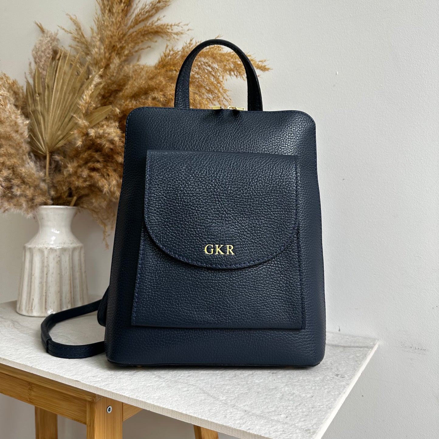 Samantha Leather Backpack Personalised