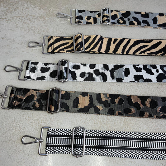 Pattern Bag Straps Silver Hardware - OLIVIA AND GRAY LTD