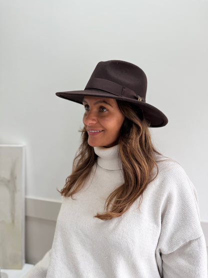 Personalised Wool Wide Brim Fedora Hat