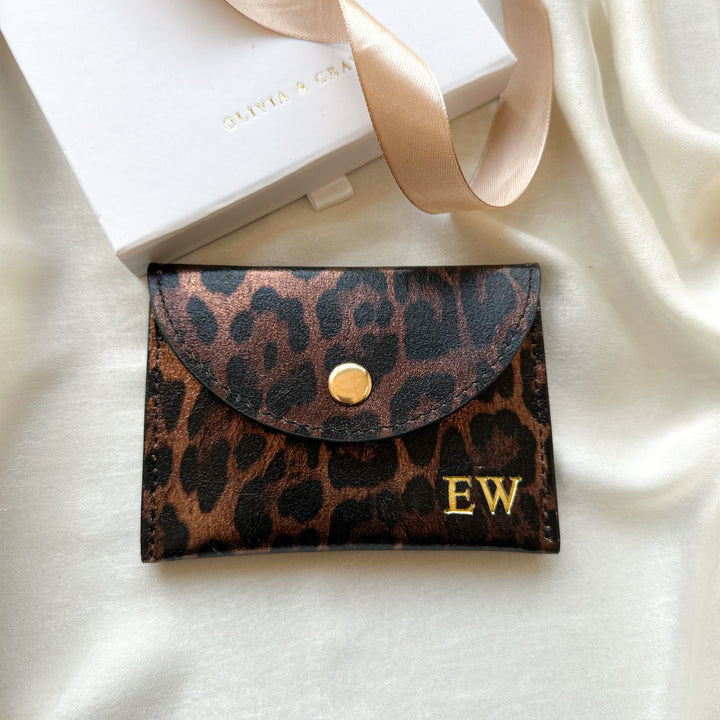 Bella Personalised Leather Card Coin Purse