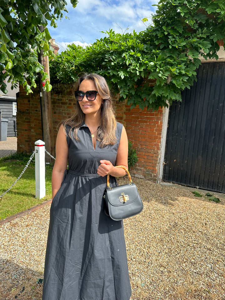 Kellie Bamboo Leather Top handle Crossbody Bag