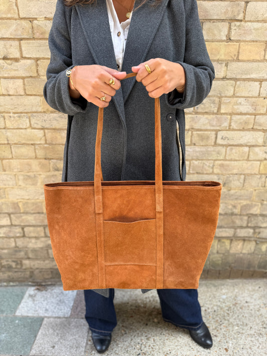 SAMPLE SALE - Suede Large Tote Bag