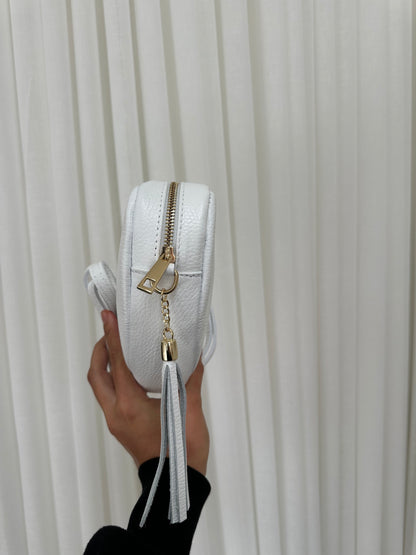 SAMPLE SALE - White Heart Leather Crossbody bag