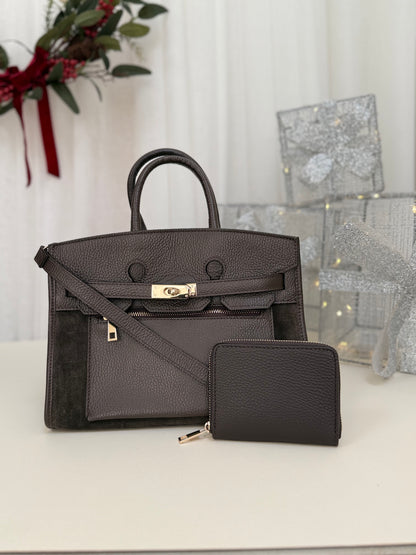 SECONDS - Midi Suede Leather Tote Bag