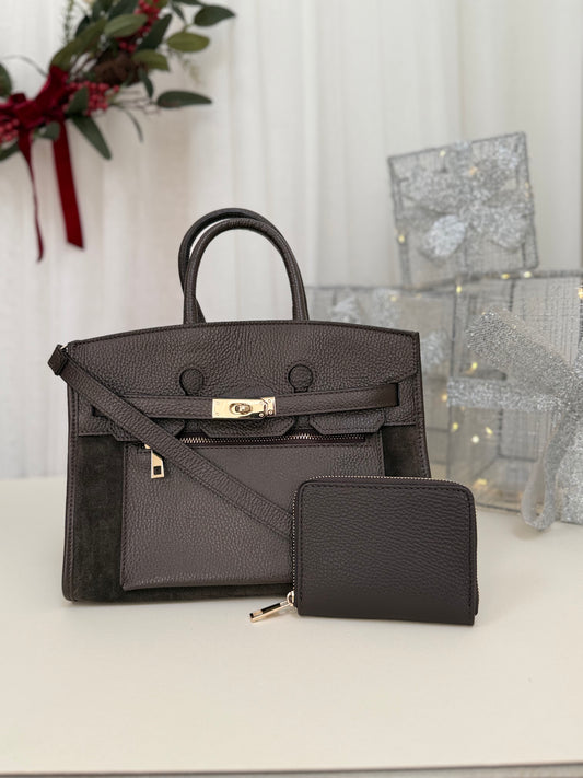 SECONDS - Midi Suede Leather Tote Bag