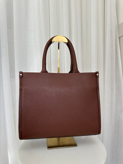 Sample Midi Leather Tote Bag and purse Chestnut Brown