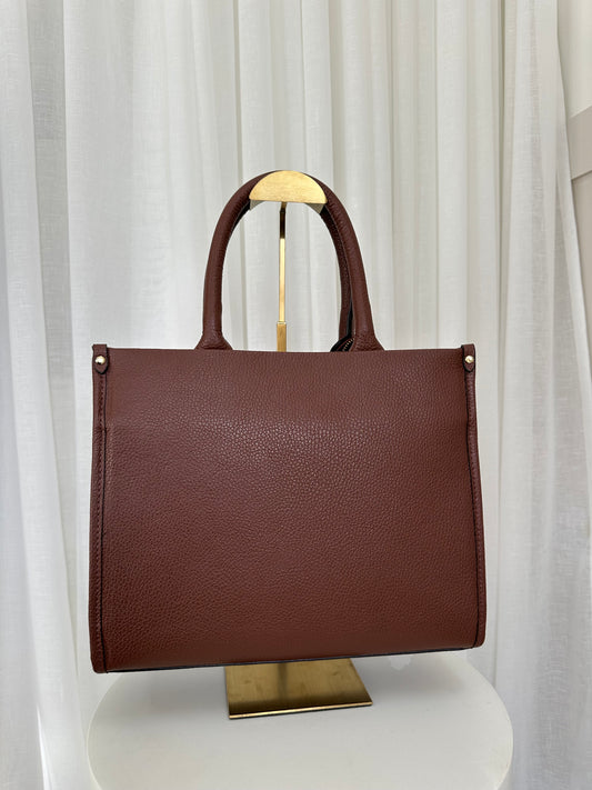 Sample Midi Leather Tote Bag and purse Chestnut Brown