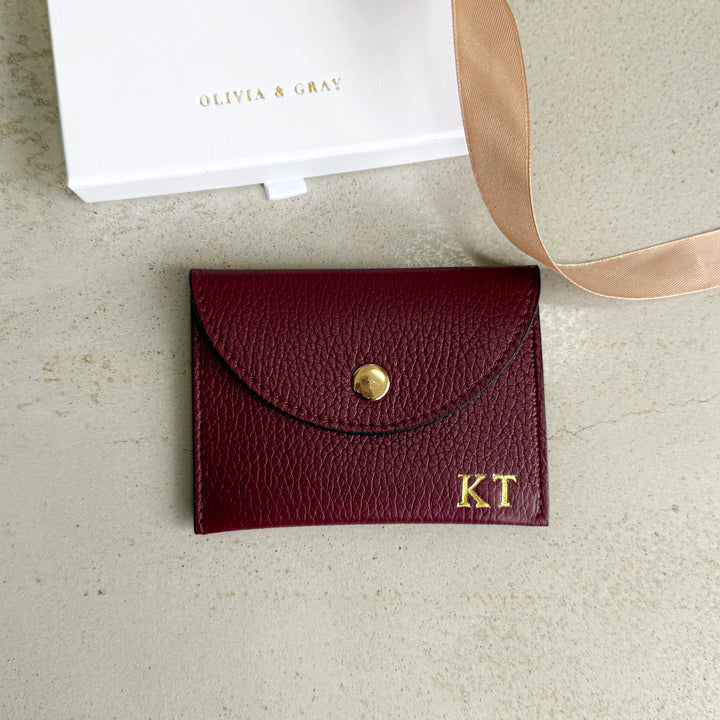 Bella Personalised Leather Card Coin Purse