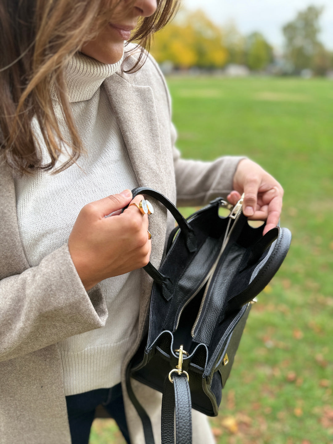 SECONDS - Midi Suede Leather Tote Bag