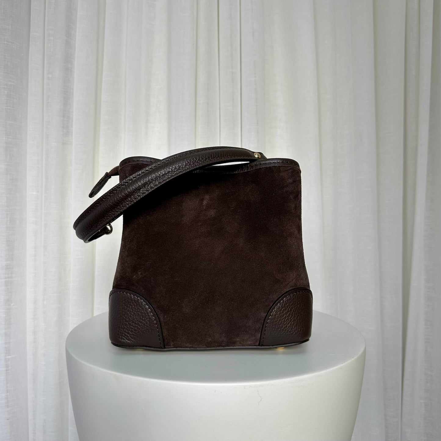 SAMPLE SALE - Suede Brown Bucket Bag