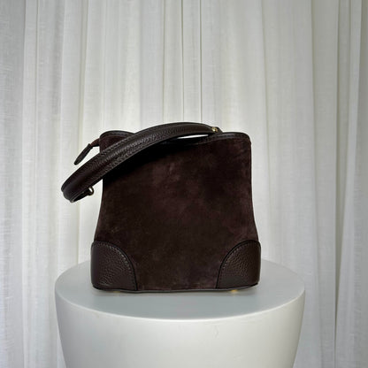 SAMPLE SALE - Suede Brown Bucket Bag