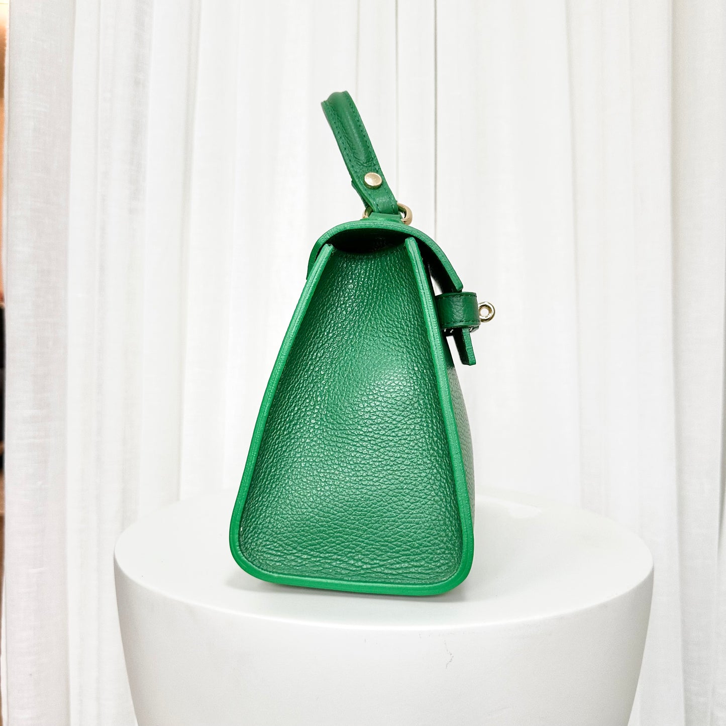 SAMPLE SALE - Green Grace Leather Top handle Bag