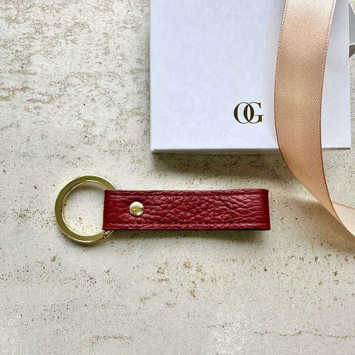 Leather Personalised Loop Keyrings