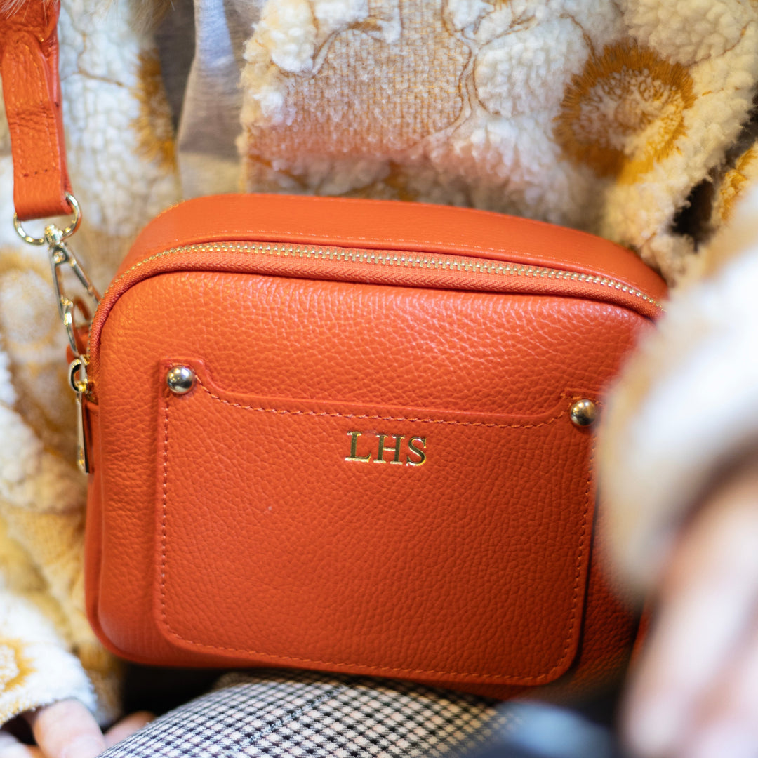 Elizabeth Leather Double Zip Crossbody Bag