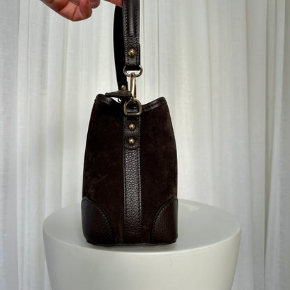 SAMPLE SALE - Suede Brown Bucket Bag