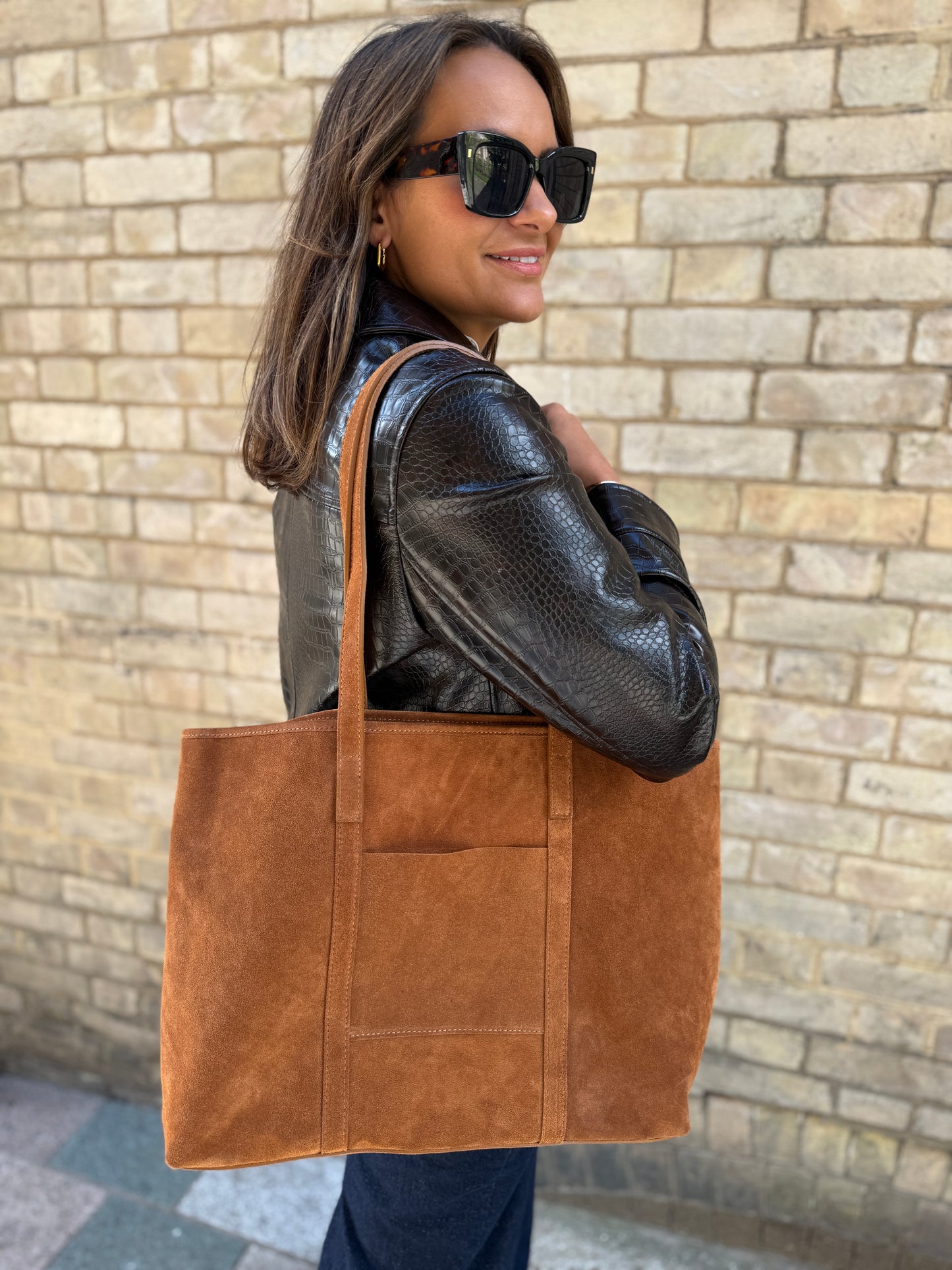 SAMPLE SALE - Suede Large Tote Bag