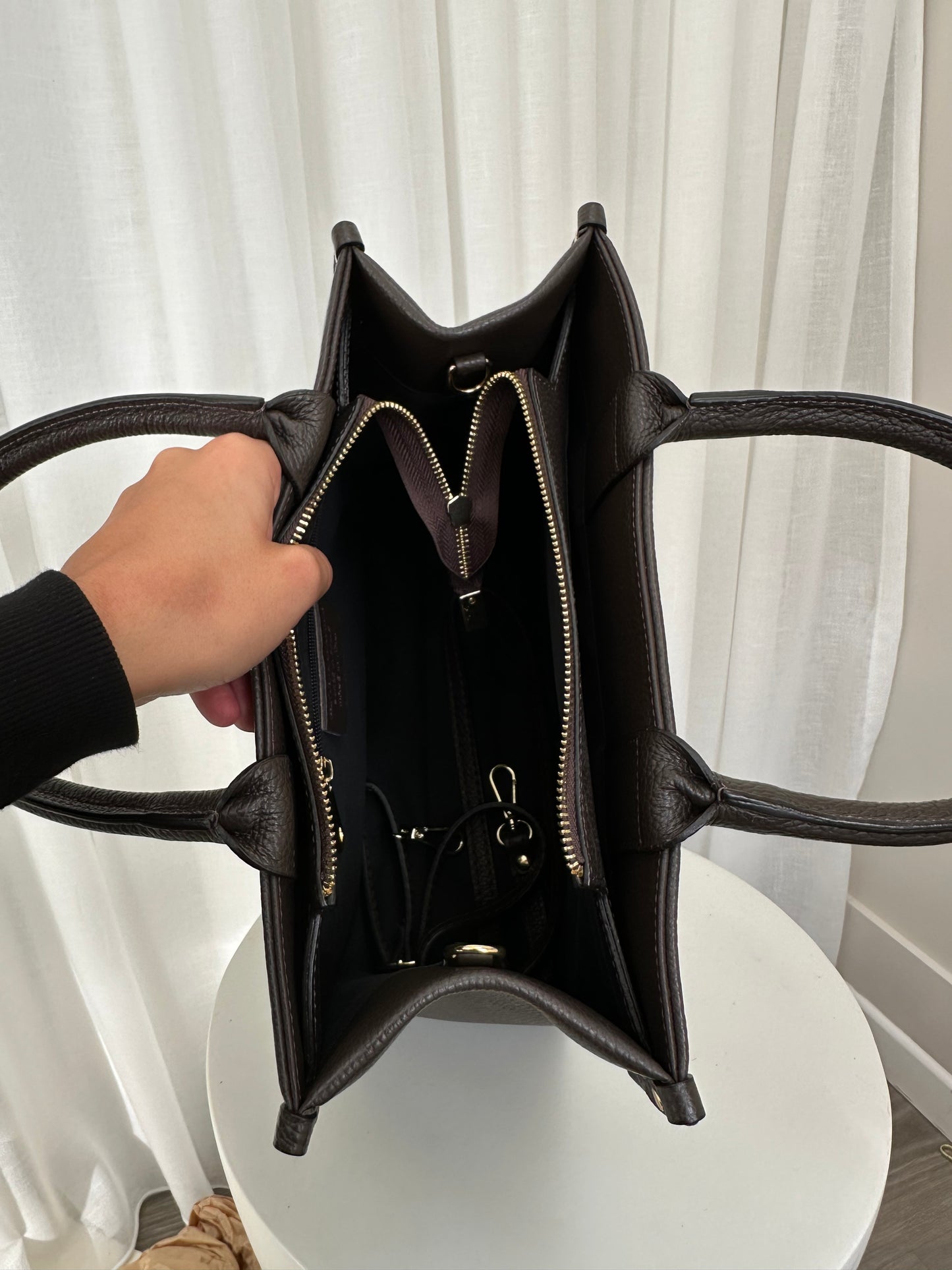 Sample Midi Leather Tote Bag and purse Chestnut Brown