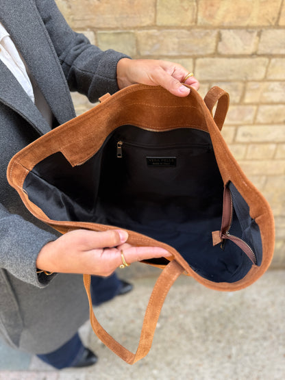 SAMPLE SALE - Suede Large Tote Bag