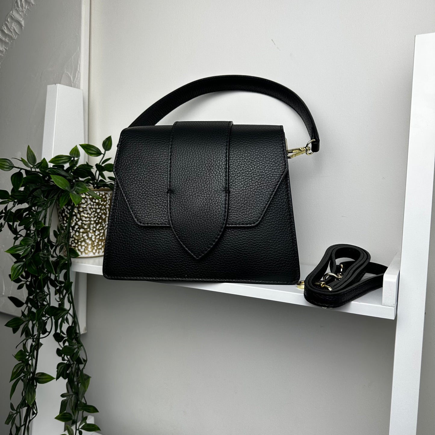 Leather satchel style Crossbody Bag top handle SAMPLE