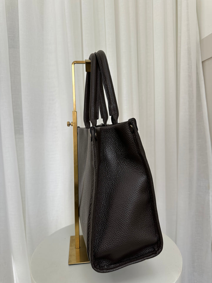 Sample Midi Leather Tote Bag Navy FREE PURSE