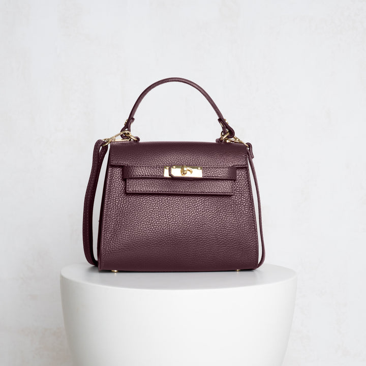Burgundy premium leather crossbody bag 