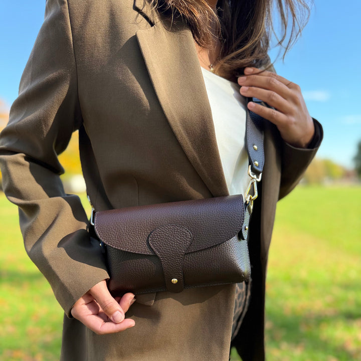 Arabella Maxi Leather Crossbody Bag