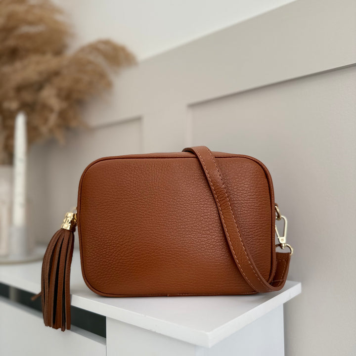 Saskia Personalised Leather Crossbody Bag