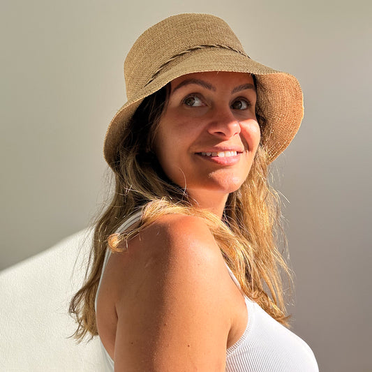 Raffia Crochet Bucket Hat