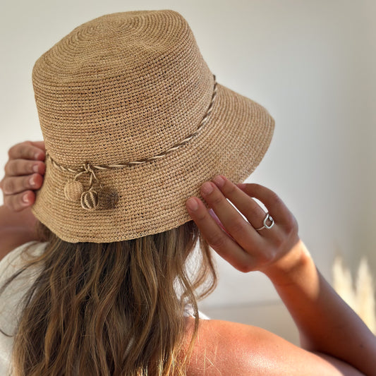 Raffia Crochet Bucket Hat