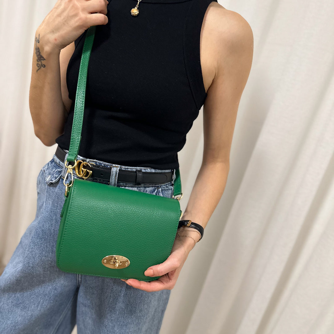 green leather crossbody bag 