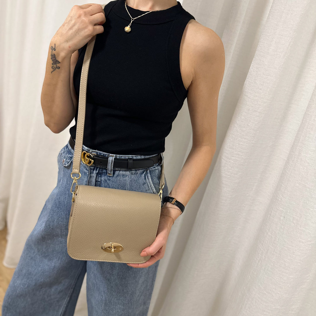 beige leather  bags 