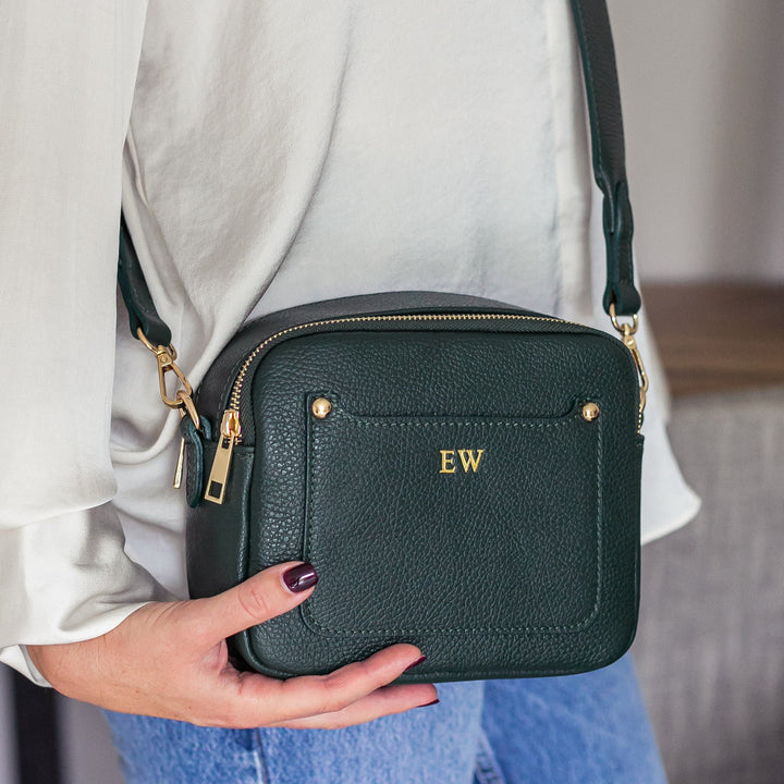 Elizabeth Leather Double Zip Crossbody Bag