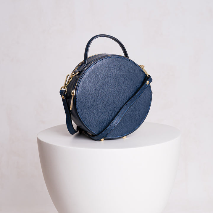 Aria Personalised Circle Leather Crossbody Bag