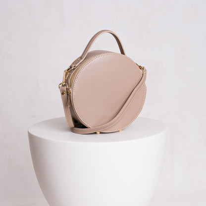 Aria Personalised Circle Leather Crossbody Bag