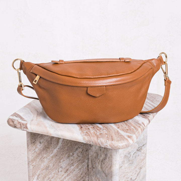 Cleo Personalised Large Leather Bumbag Waist Bag