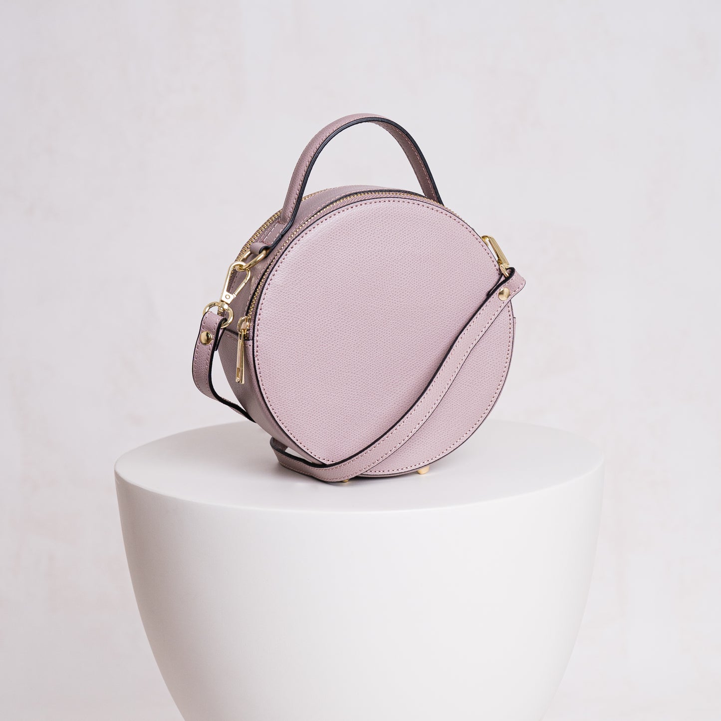 Aria Personalised Circle Leather Crossbody Bag