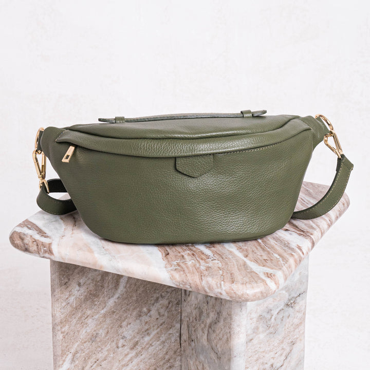 Cleo Personalised Large Leather Bumbag Waist Bag