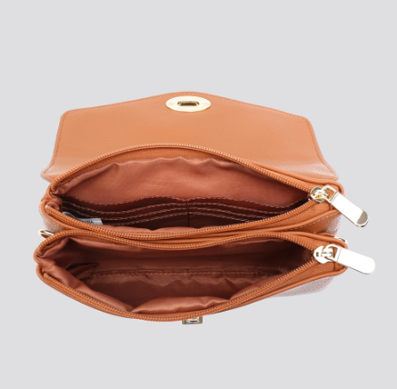 Orange Faux leather envelope Bag