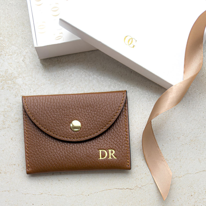 Bella Personalised Leather Card Coin Purse