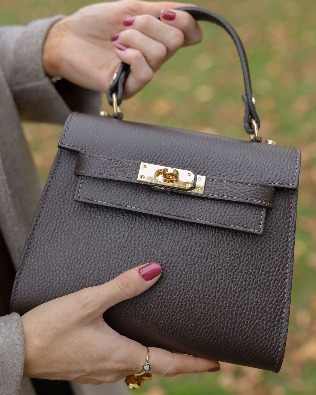 Grace Leather Top handle Crossbody Bag