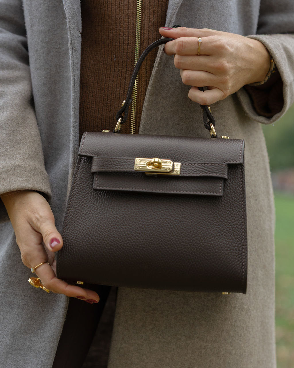 Grace Leather Top handle Crossbody Bag