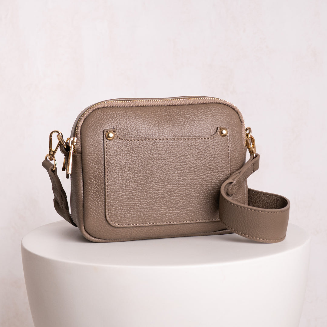 Elizabeth Leather Double Zip Crossbody Bag