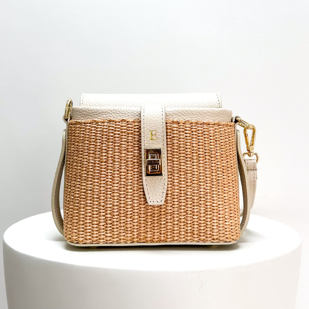 Fin Raffia Personalised Leather Crossbody Bag