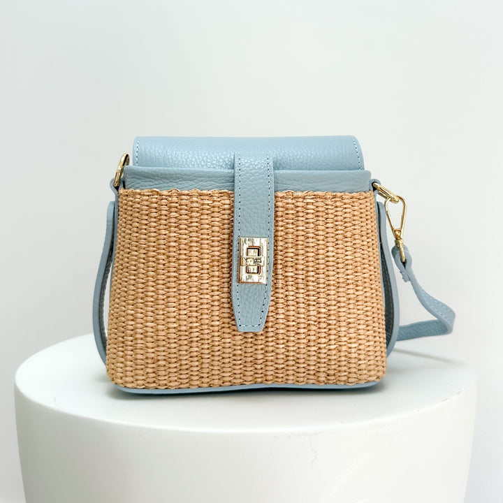 Fin Raffia Personalised Leather Crossbody Bag