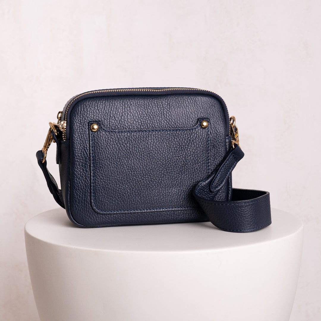 Elizabeth Leather Double Zip Crossbody Bag