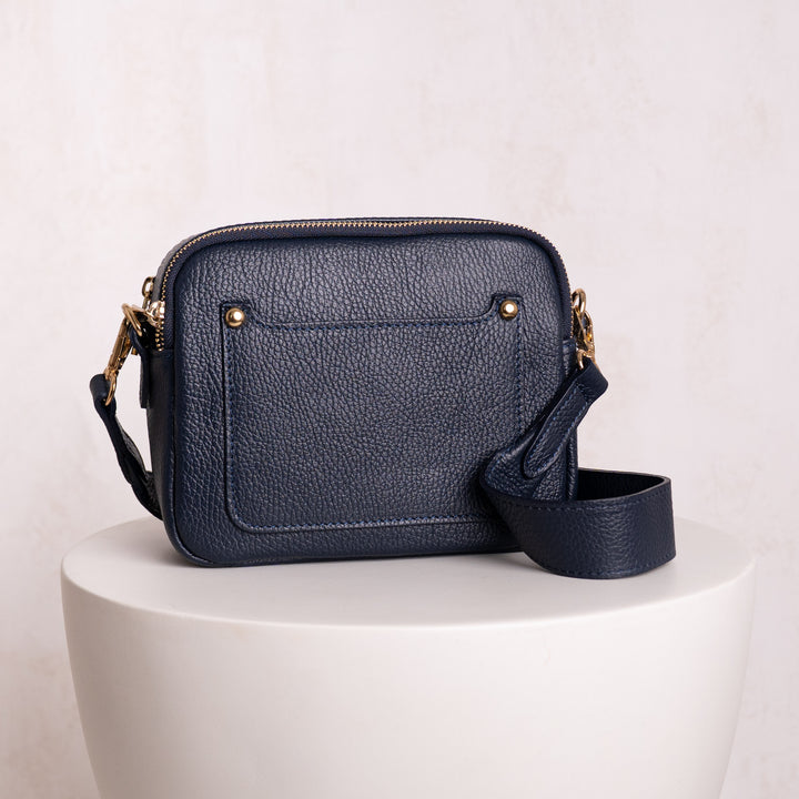 Elizabeth Leather Double Zip Crossbody Bag