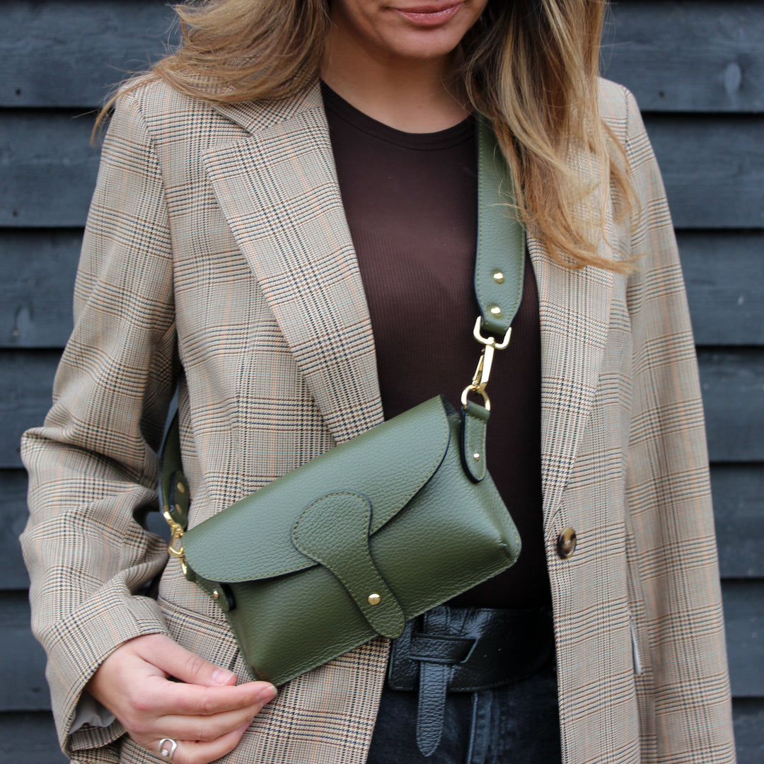 Arabella Maxi Leather Crossbody Bag