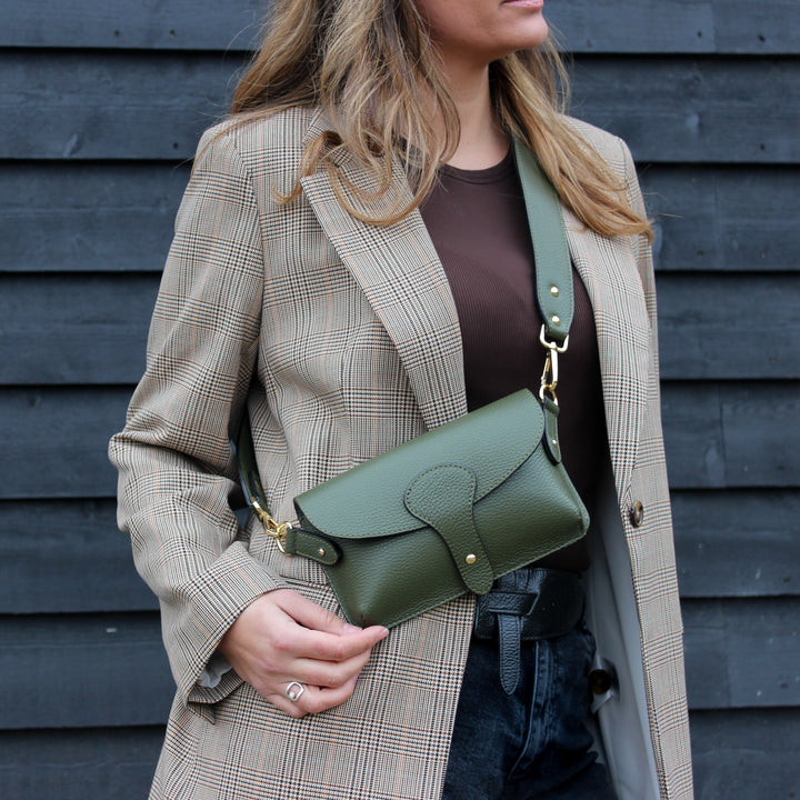 Arabella Maxi Leather Crossbody Bag